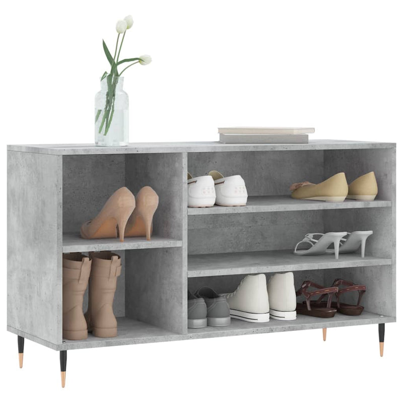 vidaXL betonszürke szerelt fa cipőszekrény 102x36x60 cm