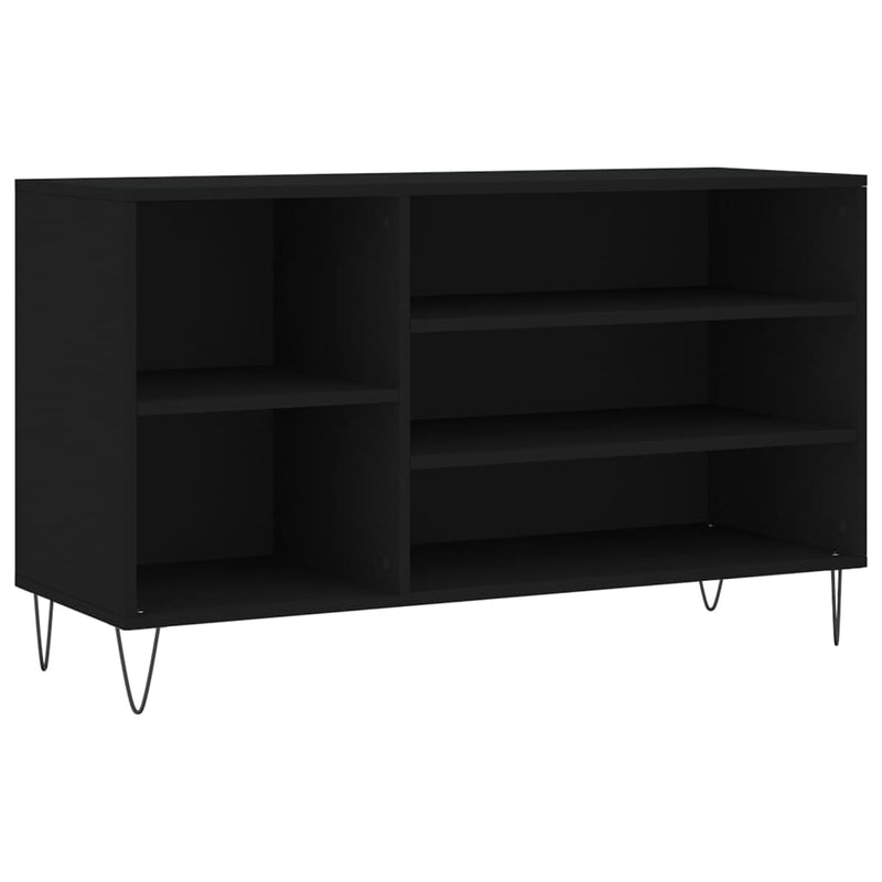 vidaXL fekete szerelt fa cipősszekrény 102x36x60 cm