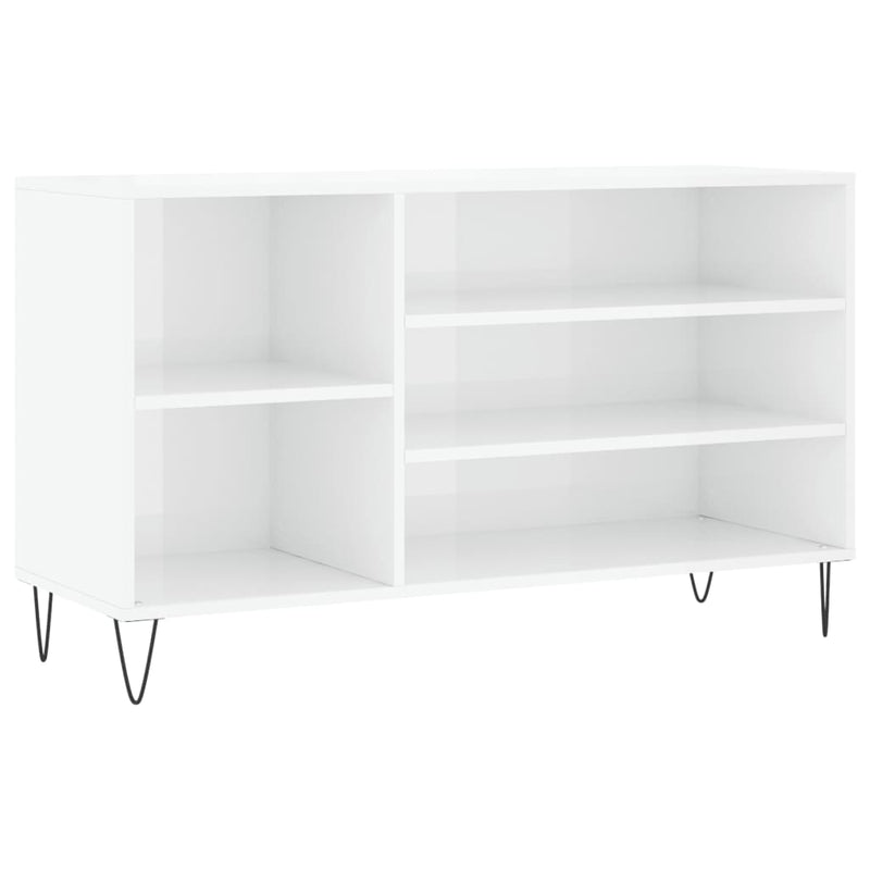vidaXL magasfényű fehér szerelt fa cipősszekrény 102x36x60 cm
