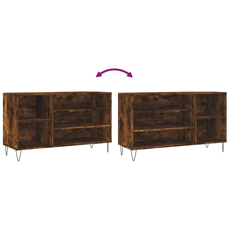 vidaXL füstös tölgy színű szerelt fa cipősszekrény 102 x 36 x 60 cm