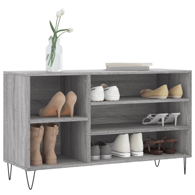 vidaXL szürke sonoma színű szerelt fa cipősszekrény 102x36x60 cm