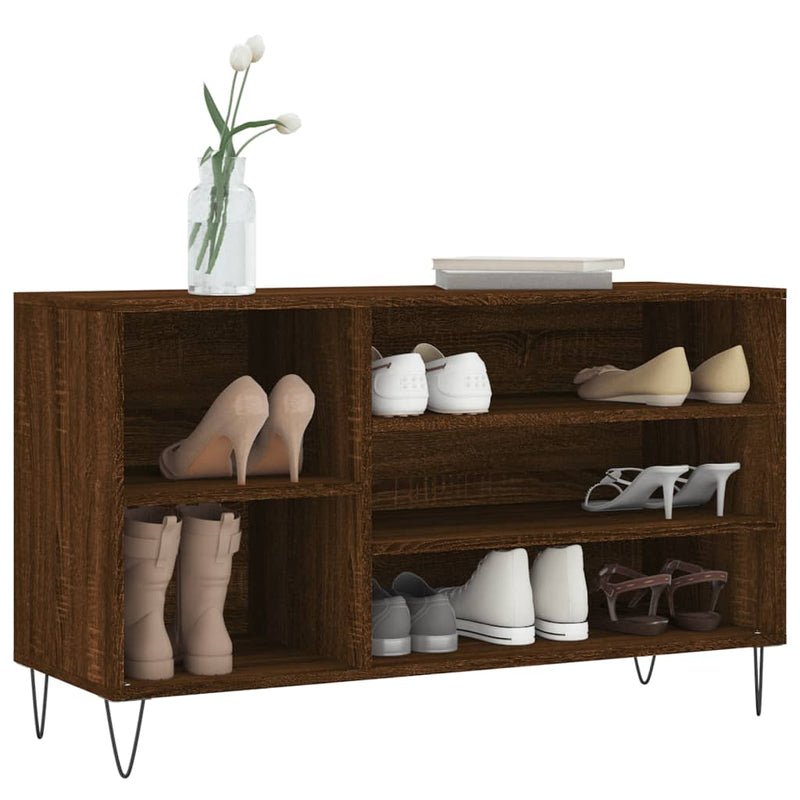 vidaXL barna tölgyszínű szerelt fa cipősszekrény 102x36x60 cm