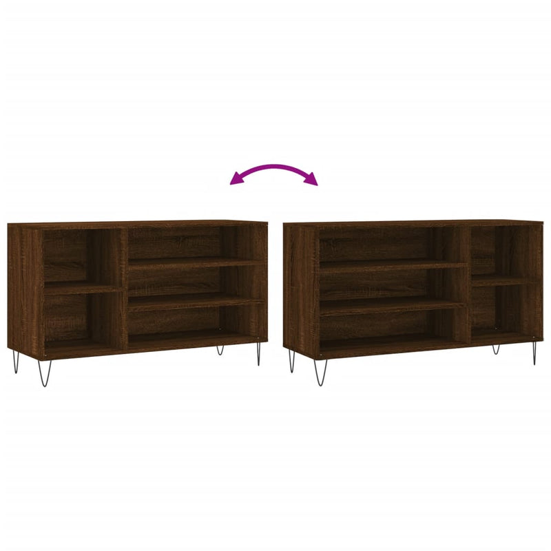 vidaXL barna tölgyszínű szerelt fa cipősszekrény 102x36x60 cm