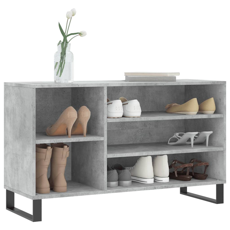 vidaXL betonszürke szerelt fa cipőszekrény 102x36x60 cm