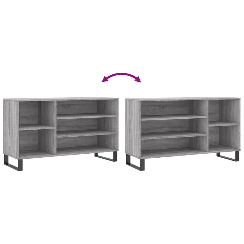 vidaXL szürke sonoma színű szerelt fa cipősszekrény 102x36x60 cm