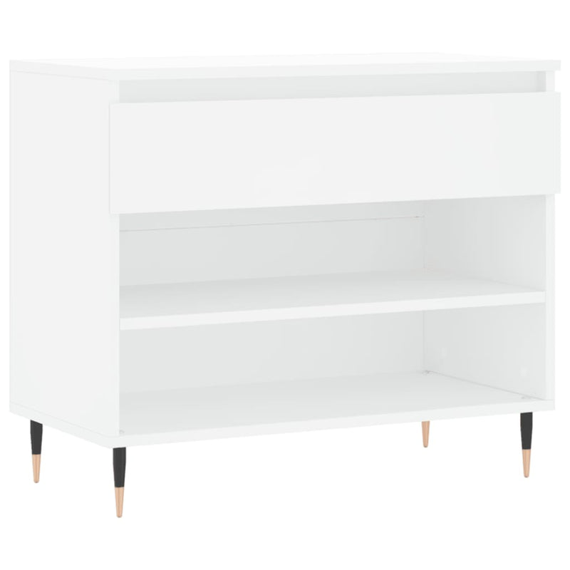 vidaXL fehér szerelt fa cipősszekrény 70x36x60 cm