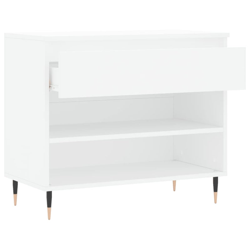 vidaXL fehér szerelt fa cipősszekrény 70x36x60 cm