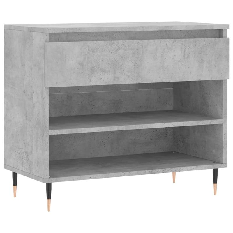 vidaXL betonszürke szerelt fa cipőszekrény 70x36x60 cm