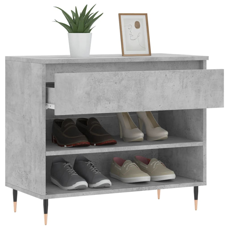 vidaXL betonszürke szerelt fa cipőszekrény 70x36x60 cm