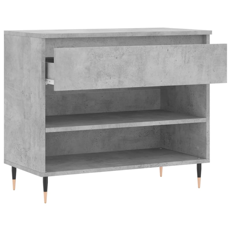 vidaXL betonszürke szerelt fa cipőszekrény 70x36x60 cm