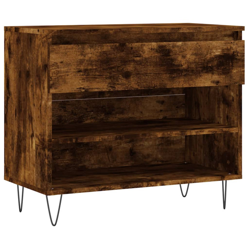 vidaXL füstös tölgy színű szerelt fa cipősszekrény 70 x 36 x 60 cm