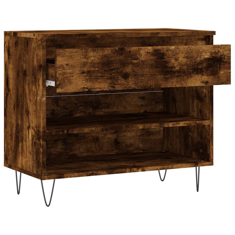 vidaXL füstös tölgy színű szerelt fa cipősszekrény 70 x 36 x 60 cm