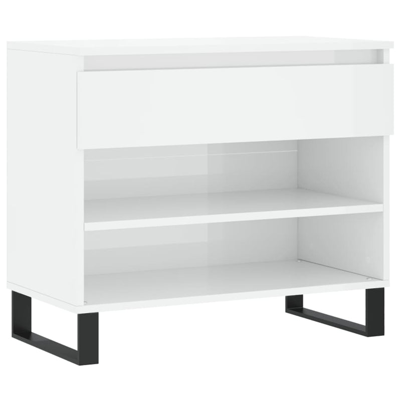 vidaXL magasfényű fehér szerelt fa cipőszekrény 70 x 36 x 60 cm