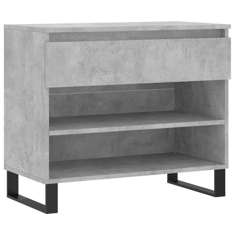 vidaXL betonszürke szerelt fa cipőszekrény 70x36x60 cm
