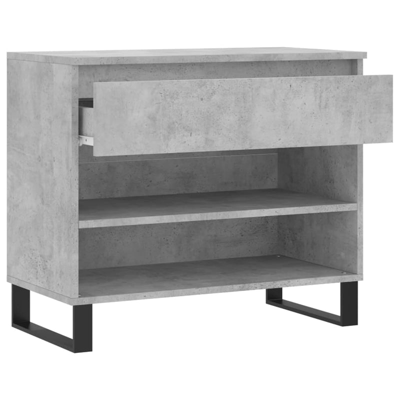 vidaXL betonszürke szerelt fa cipőszekrény 70x36x60 cm