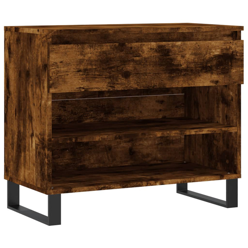 vidaXL füstös tölgy színű szerelt fa cipősszekrény 70 x 36 x 60 cm