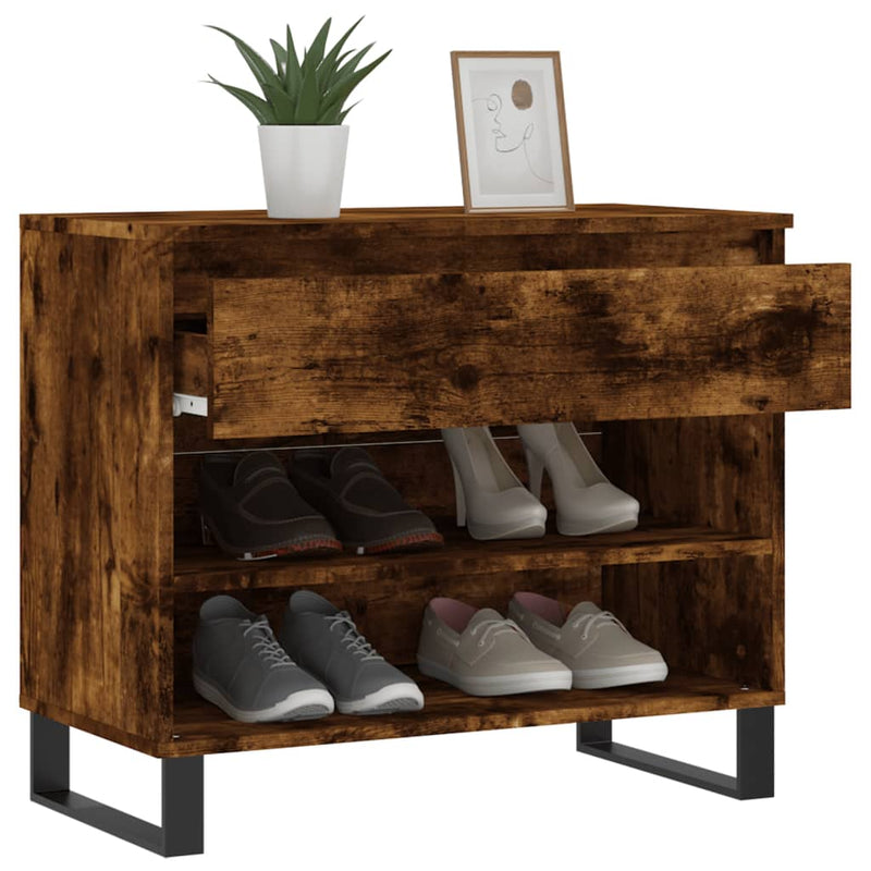vidaXL füstös tölgy színű szerelt fa cipősszekrény 70 x 36 x 60 cm