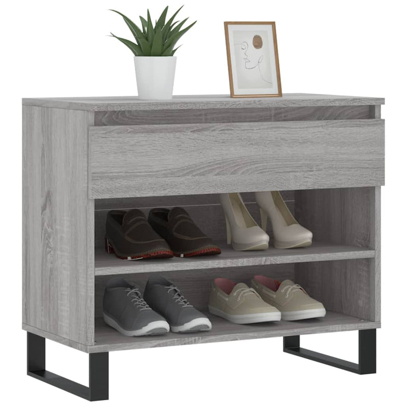 vidaXL szürke sonoma színű szerelt fa cipősszekrény 70x36x60 cm