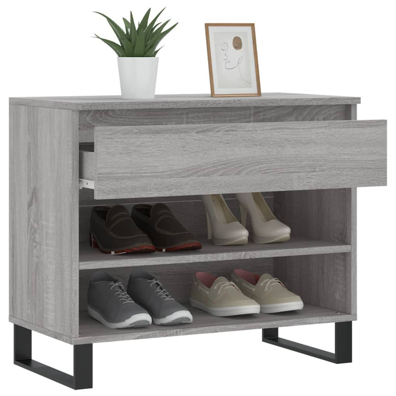 vidaXL szürke sonoma színű szerelt fa cipősszekrény 70x36x60 cm