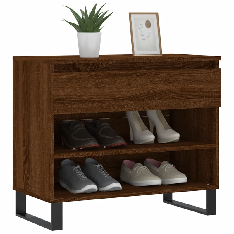 vidaXL barna tölgy színű szerelt fa cipősszekrény 70x36x60 cm