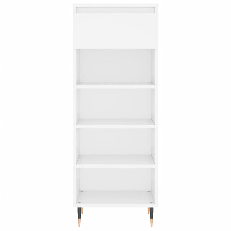 vidaXL magasfényű fehér szerelt fa cipőszekrény 40x36x105 cm