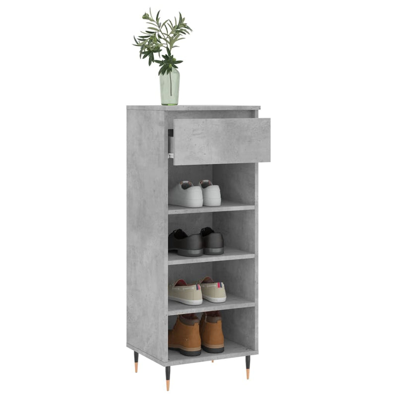 vidaXL betonszürke szerelt fa cipőszekrény 40 x 36 x 105 cm