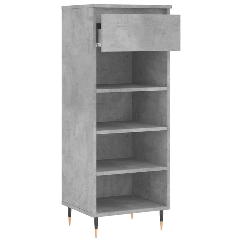 vidaXL betonszürke szerelt fa cipőszekrény 40 x 36 x 105 cm