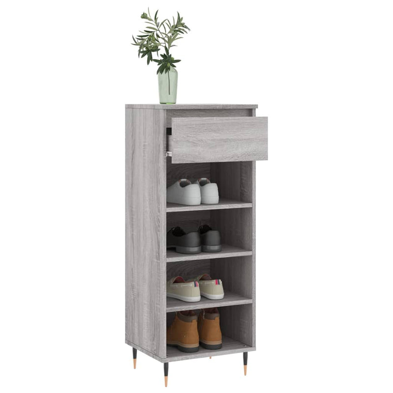 vidaXL szürke sonoma színű szerelt fa cipősszekrény 40x36x105 cm