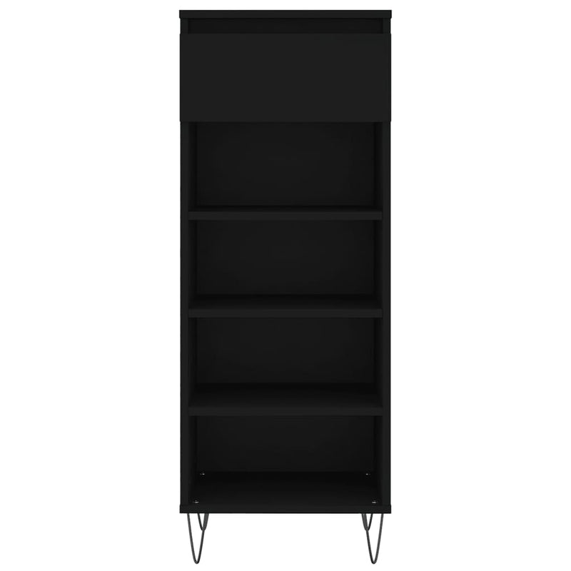 vidaXL fekete szerelt fa cipősszekrény 40x36x105 cm