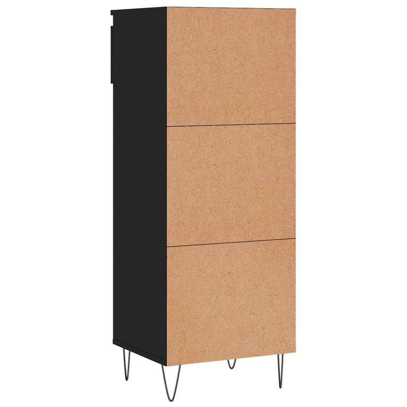 vidaXL fekete szerelt fa cipősszekrény 40x36x105 cm