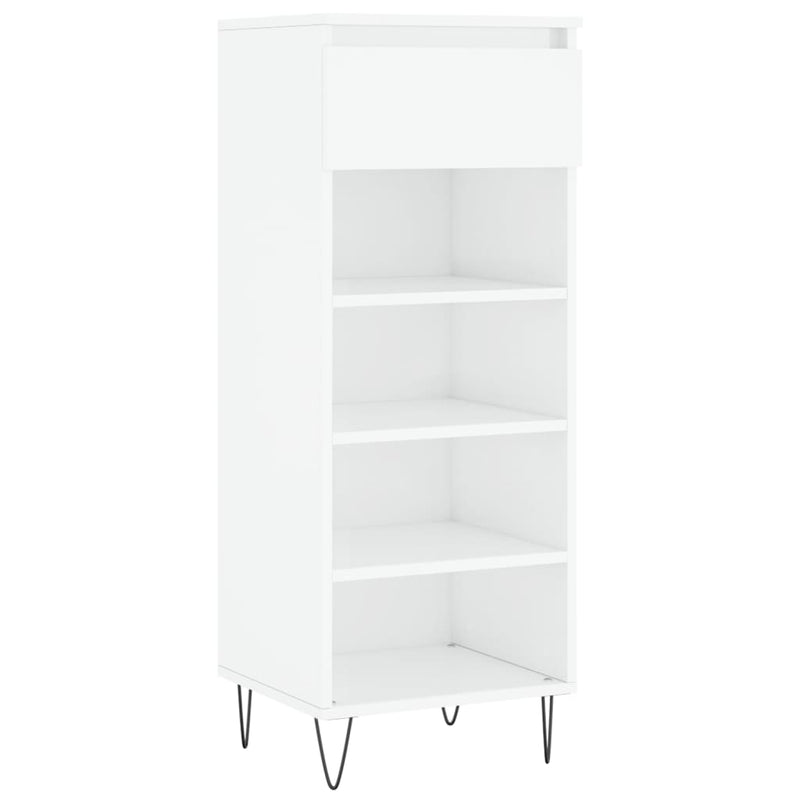 vidaXL magasfényű fehér szerelt fa cipőszekrény 40x36x105 cm