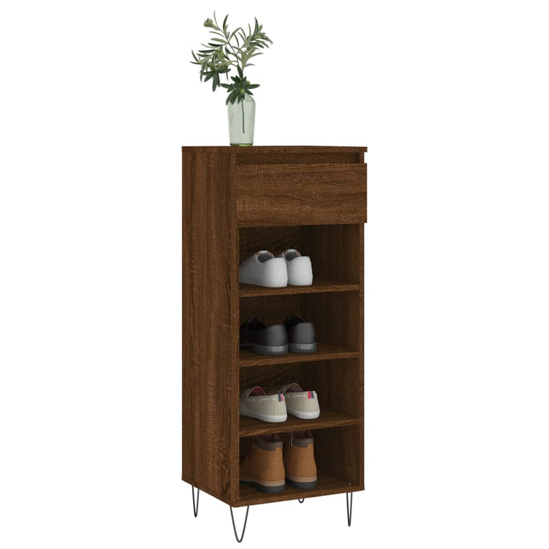 vidaXL barna tölgyszínű szerelt fa cipősszekrény 40x36x105 cm