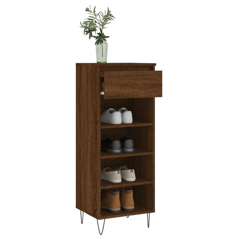 vidaXL barna tölgyszínű szerelt fa cipősszekrény 40x36x105 cm