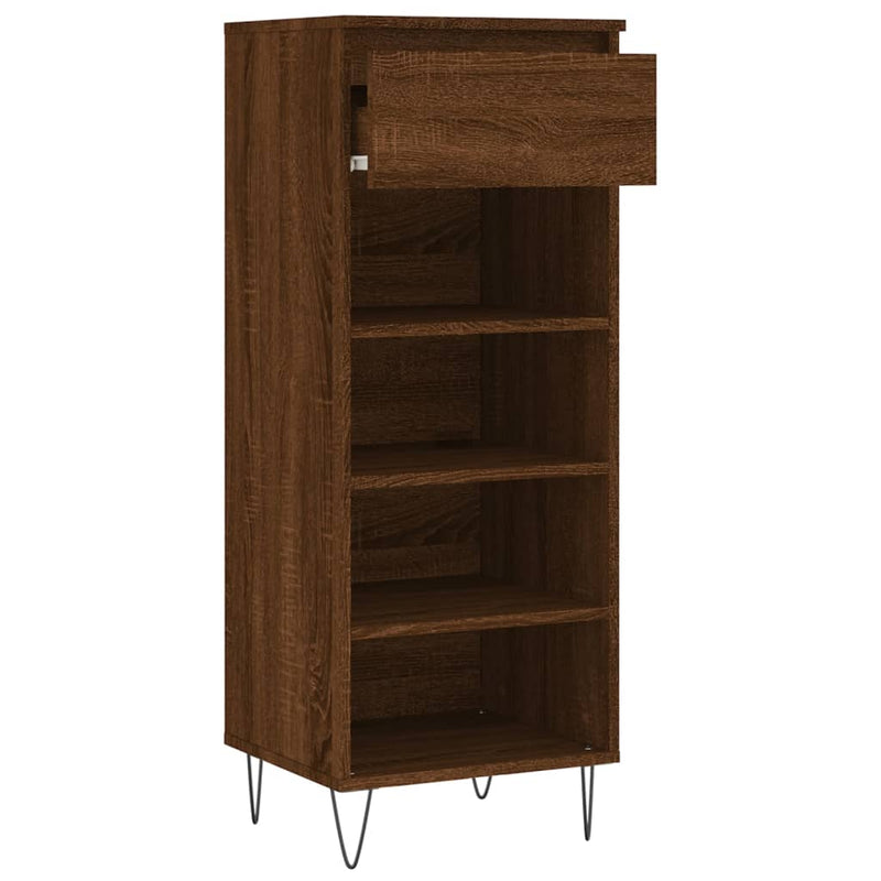 vidaXL barna tölgyszínű szerelt fa cipősszekrény 40x36x105 cm