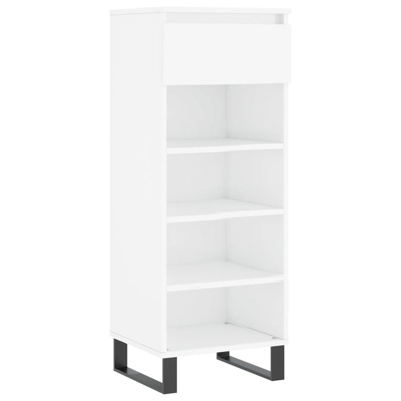 vidaXL magasfényű fehér szerelt fa cipőszekrény 40x36x105 cm