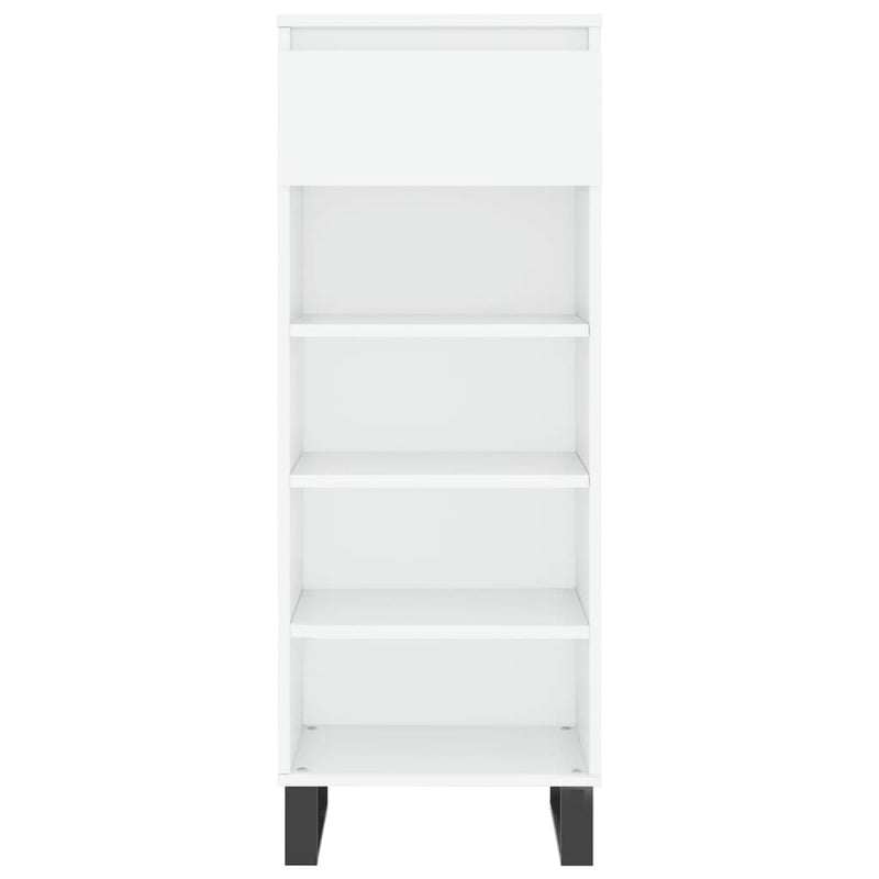 vidaXL magasfényű fehér szerelt fa cipőszekrény 40x36x105 cm