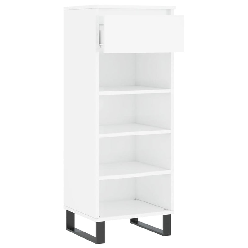 vidaXL magasfényű fehér szerelt fa cipőszekrény 40x36x105 cm
