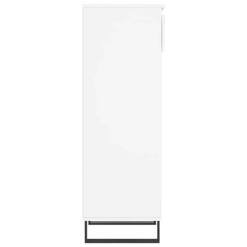 vidaXL magasfényű fehér szerelt fa cipőszekrény 40x36x105 cm