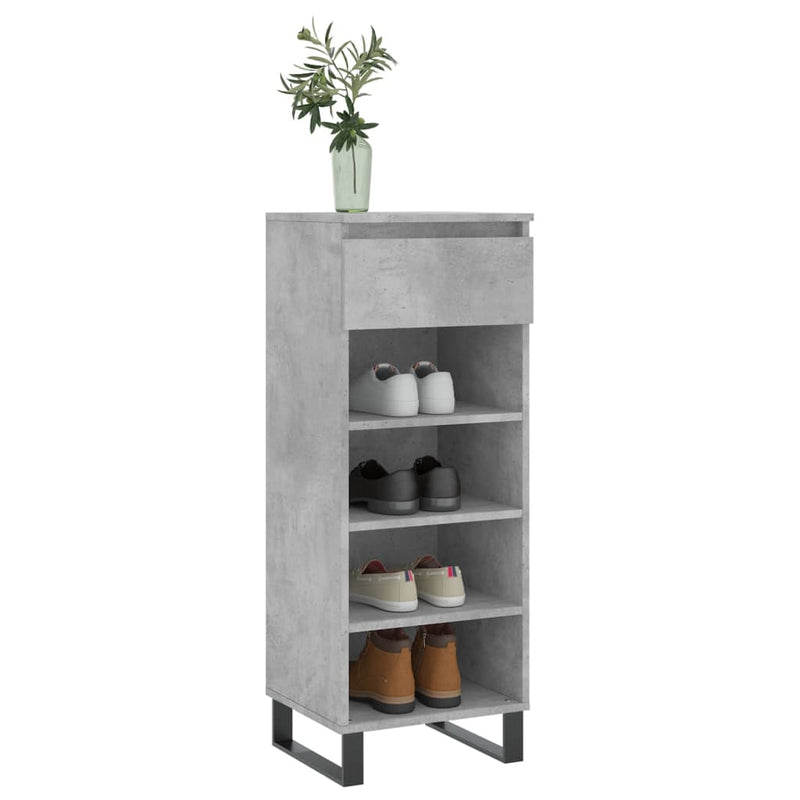vidaXL betonszürke szerelt fa cipőszekrény 40 x 36 x 105 cm