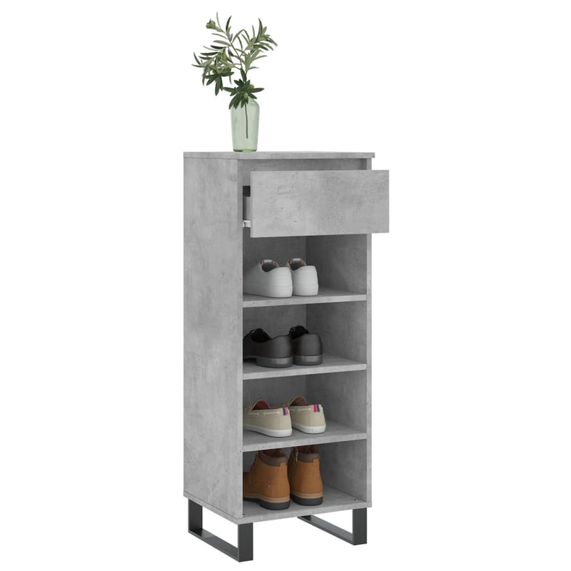 vidaXL betonszürke szerelt fa cipőszekrény 40 x 36 x 105 cm