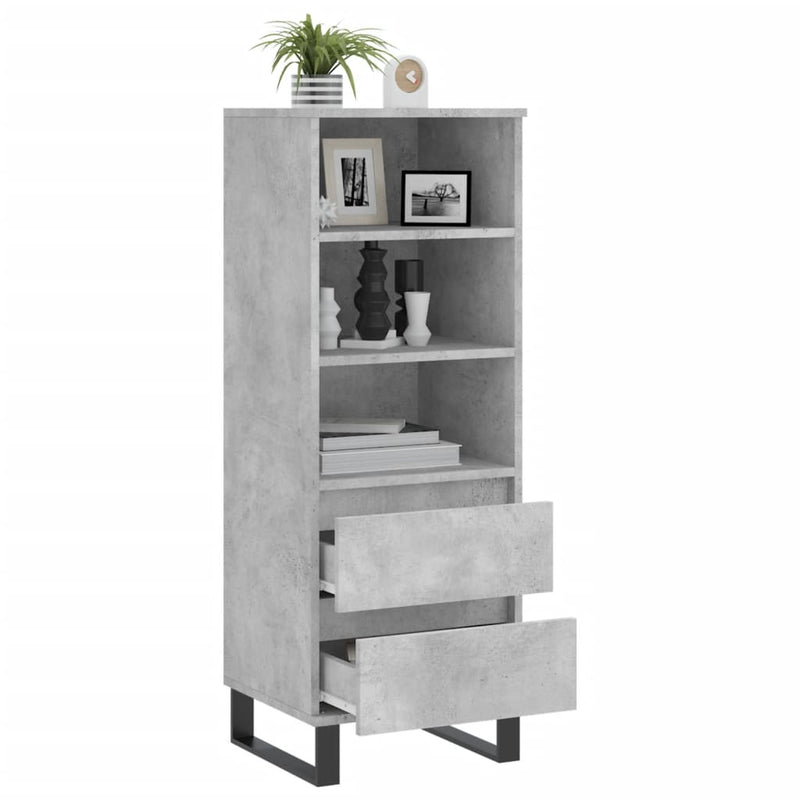 vidaXL betonszürke szerelt fa magasszekrény 40 x 36 x 110 cm