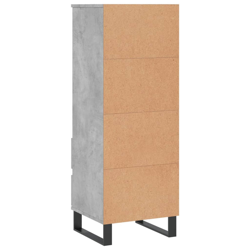 vidaXL betonszürke szerelt fa magasszekrény 40 x 36 x 110 cm