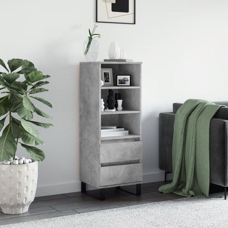 vidaXL betonszürke szerelt fa magasszekrény 40 x 36 x 110 cm