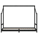 vidaXL fekete tömör fenyőfa gyerekágykeret 90 x 200 cm