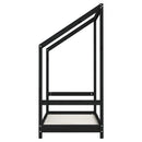 vidaXL fekete tömör fenyőfa gyerekágykeret 70 x 140 cm