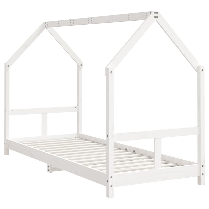 vidaXL fehér tömör fenyőfa gyerekágykeret 80 x 200 cm