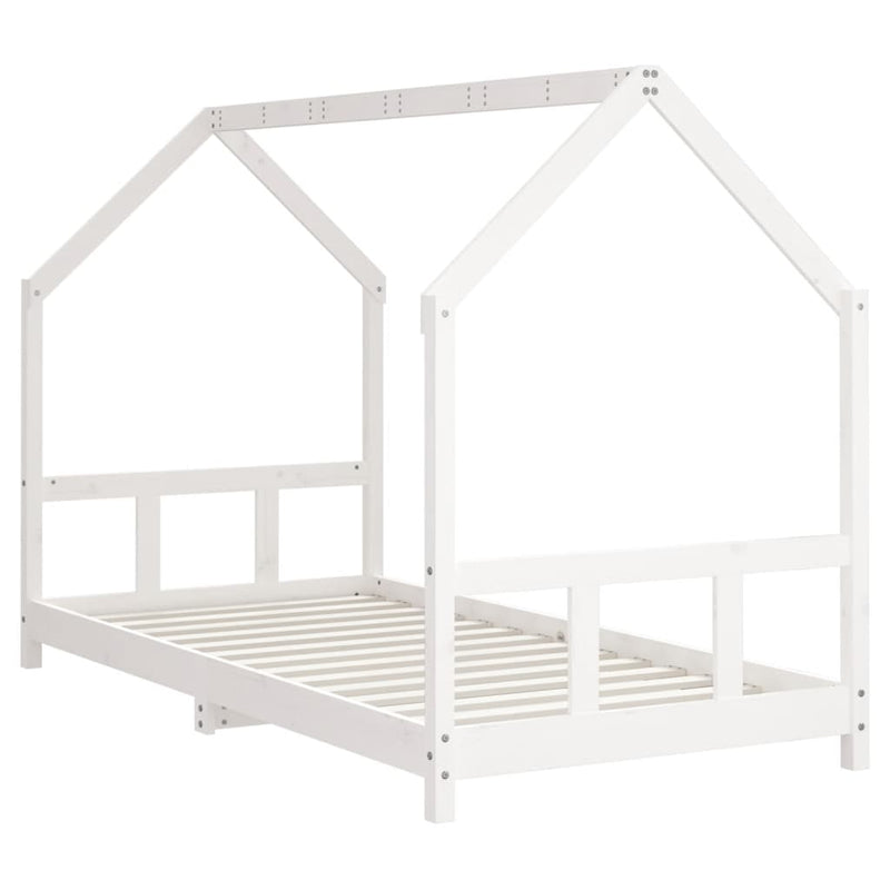 vidaXL fehér tömör fenyőfa gyerekágykeret 90 x 200 cm