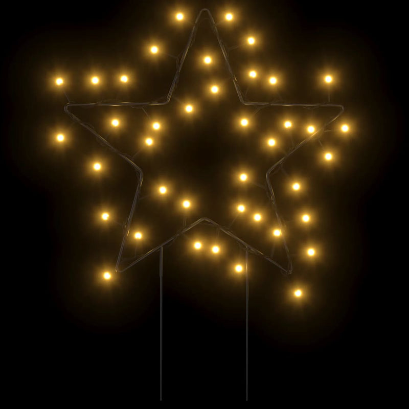 vidaXL karácsonyi csillag fénydekoráció 3 cövekkel 50 LED 29 cm