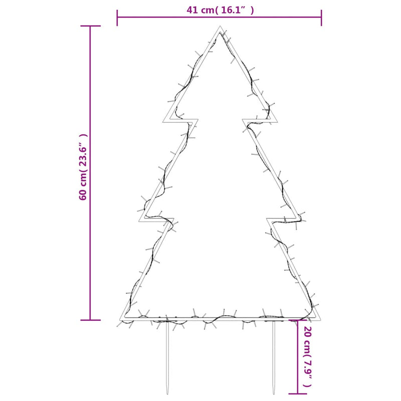 vidaXL karácsonyi fa fénydekoráció 80 LED 60 cm
