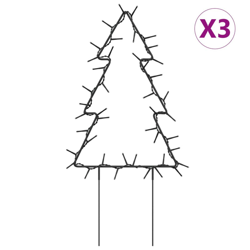 vidaXL karácsonyfa fénydekoráció 3 db cövekkel 50 LED 29 cm